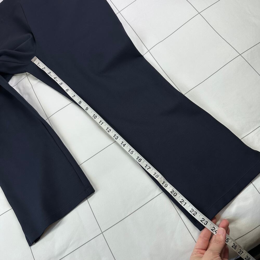 Quince Pants Womens Large Navy Blue Ultra Stretch Ponte Kick Flare Pull On Work - Picture 7 of 9
